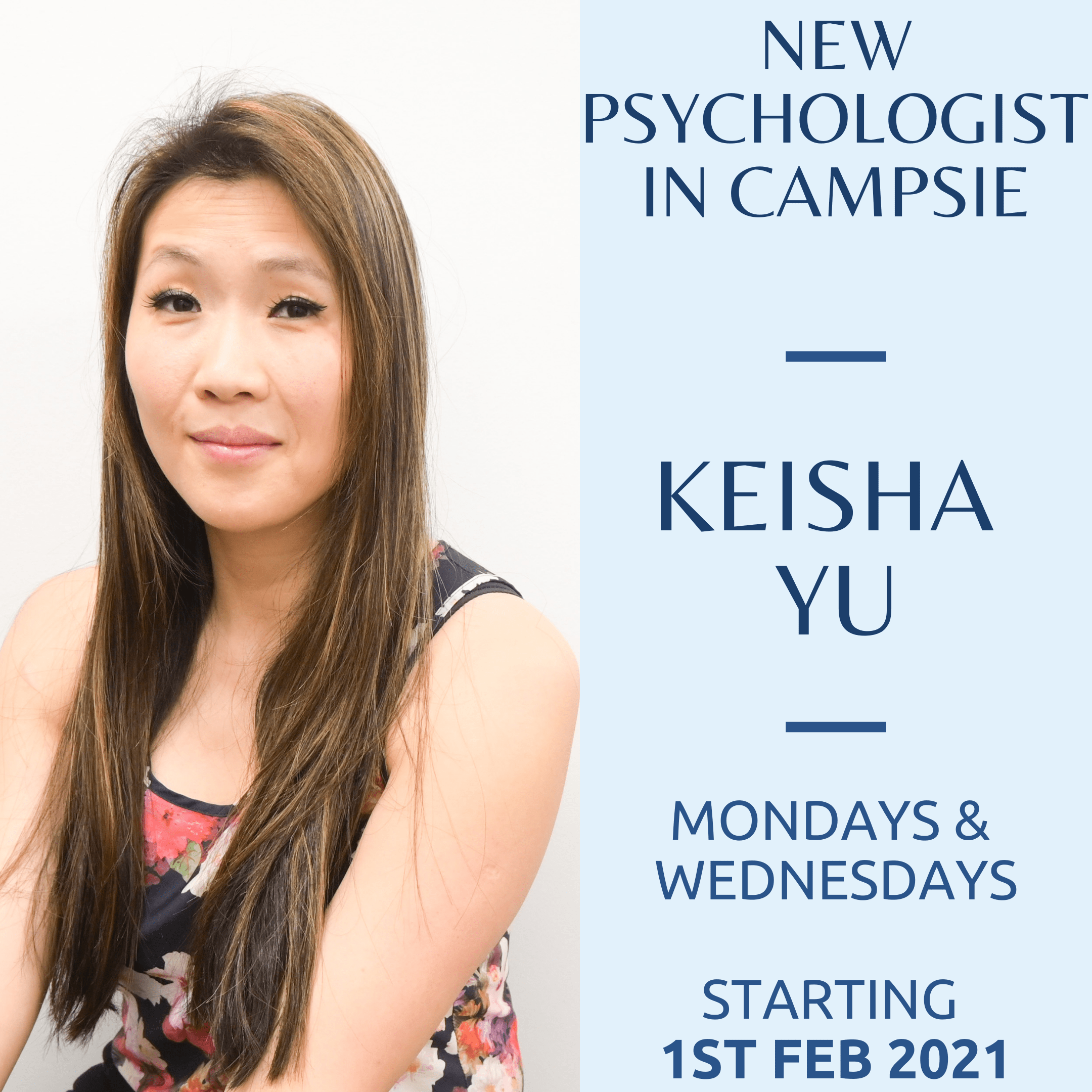 keisha yu psychologist campsie time