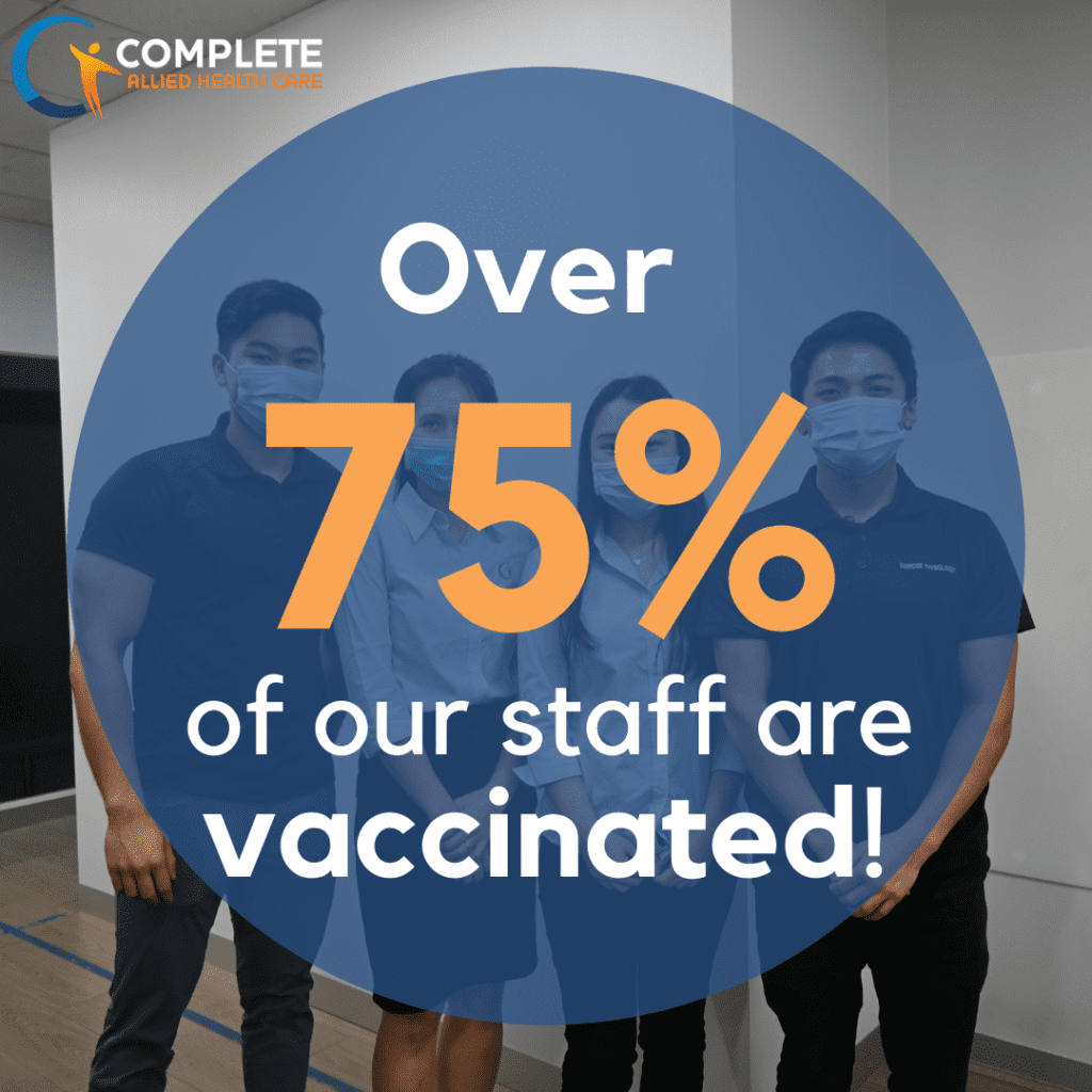 Over 75% of our staff are vaccinated at cahc